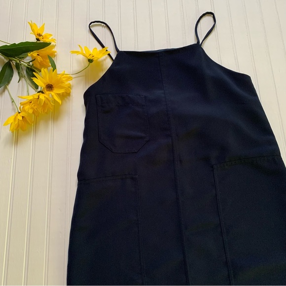 Monki ~ Dark Blue Tank Dress with Pockets - Picture 12 of 13